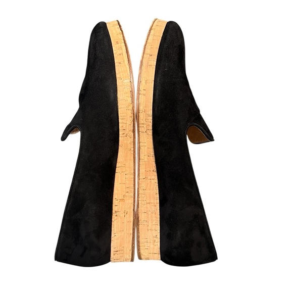 GIANVITO ROSSI Suede Cork Slip-on Black Loafers Size EU 40 - Picture 6 of 13